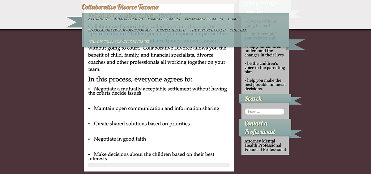 screenshot of disorganized webpage